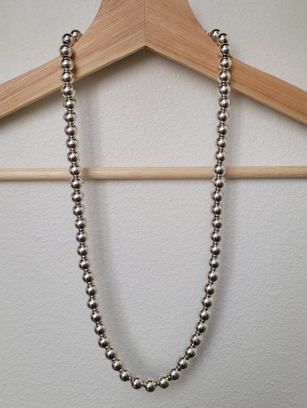 25.5" Silver-plated Bead Costume Jewelry Necklace